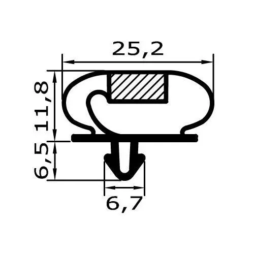 Kühlschrankdichtungsrahmen | 18,3 mm Höhe | Farbe: grau