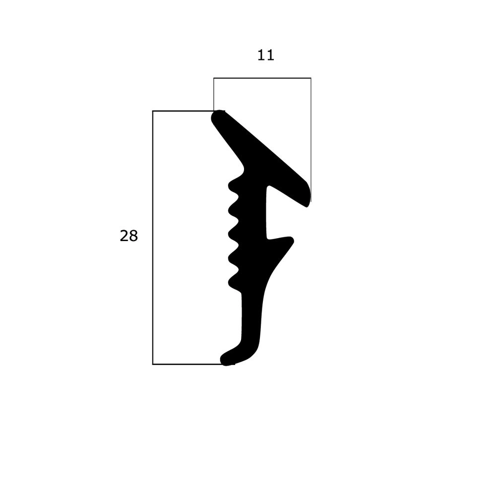 Verglasungsdichtungen - Verglasungsdichtung für Schüco und Wicona Fenster | 11 mm Breite | Farbe: schwarz