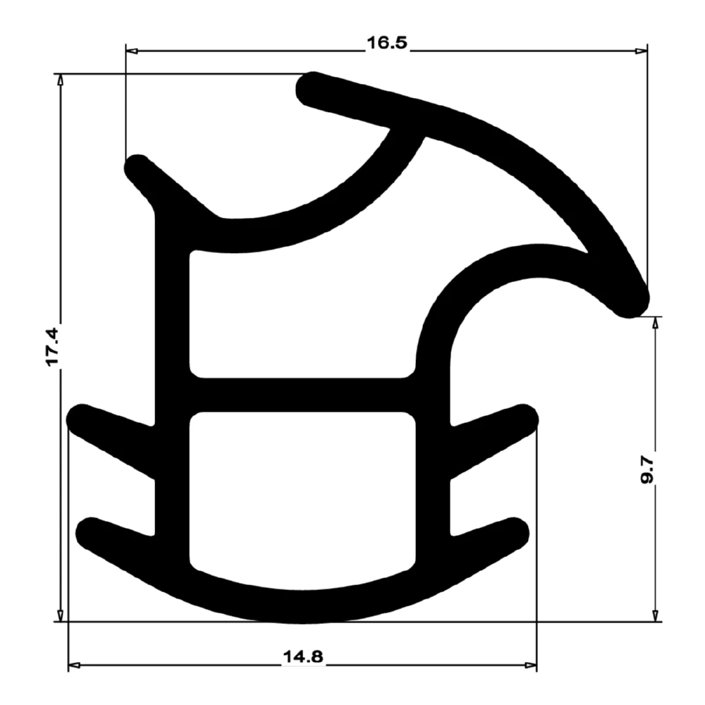Stahlzargendichtung für Metalltüren | 19 mm Höhe | Farbe: grau
