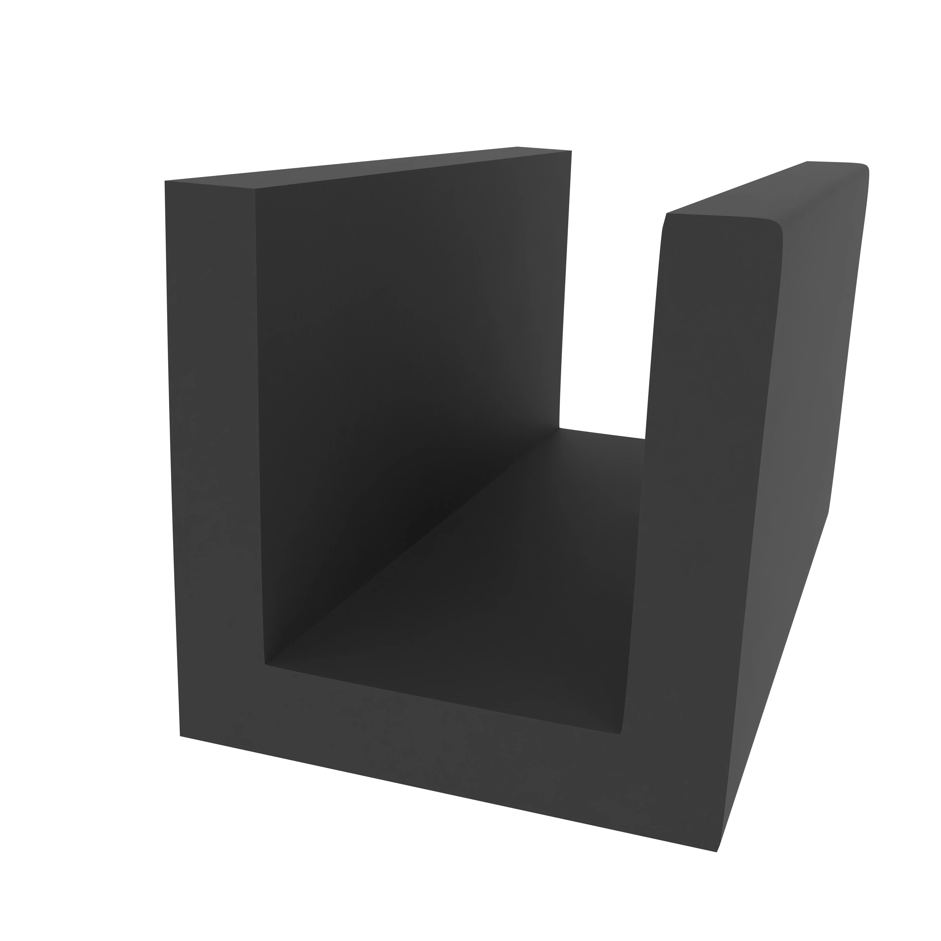 Kantenschutzprofil | Höhe: 12 mm | Farbe: schwarz