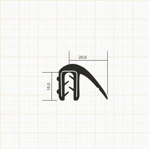 Kantenschutzprofil | Klemmbereich: 1 – 4 mm | Farbe: schwarz