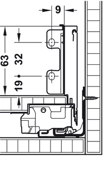 Schubkasten-Garnitur für Legrabox | Ausführung: Korpusschiene Blumotion S | Zargenhöhe: 90 mm