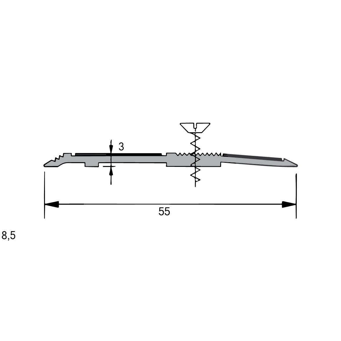 Schwellen, Schwellenprofil, Aluminiumprofil in anthrazit