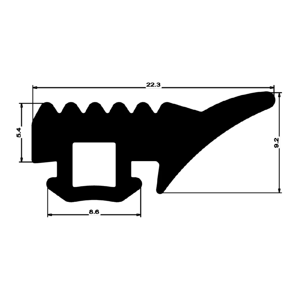 Verglasungsdichtung für Fenster | 23 mm Breite | Farbe: schwarz