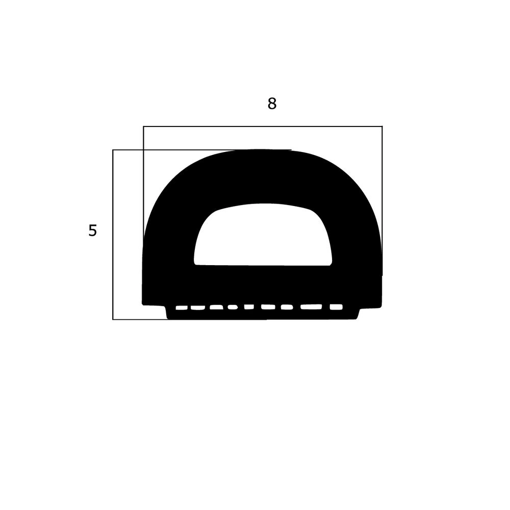 Türdichtung selbstklebend - Klebedichtung mit D-Profil | Spaltbreite: 4 – 6 mm | Farbe: weiß