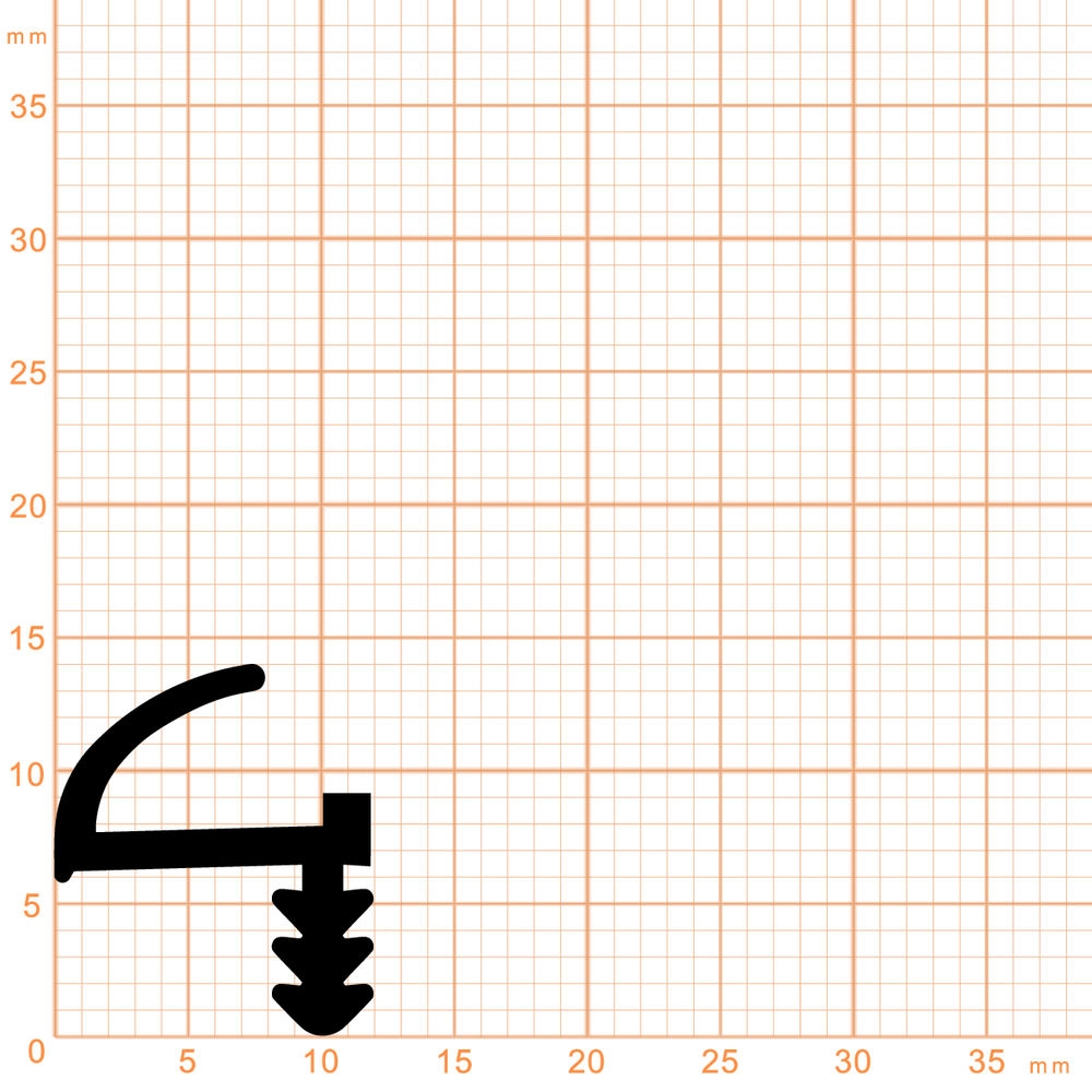 Türrahmen Dichtung - Zimmertürdichtung für Haustüren | 12 mm Breite | Farbe: schwarz
