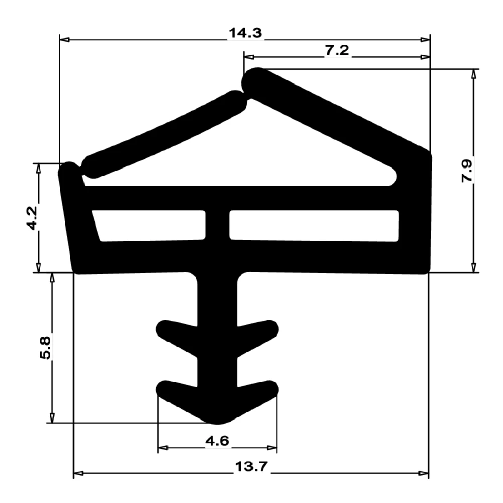 Holzzargendichtung für Haustüren | 14 mm Falzbreite | Farbe: weiß
