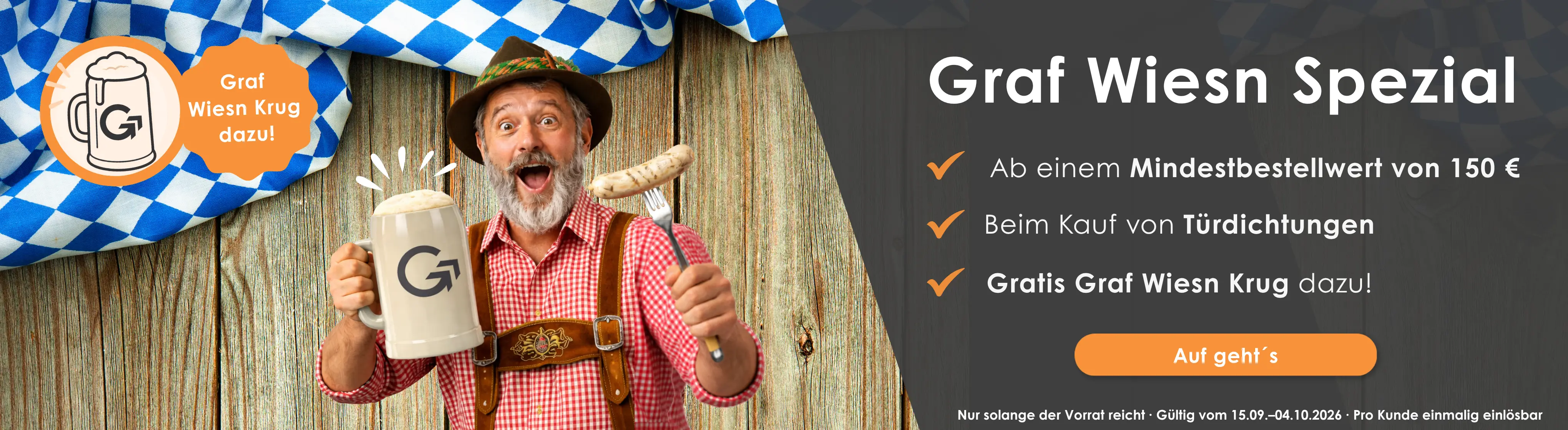Dichtung Online-Shop von Graf-Dichtungen - Banner WiesnAktion_Desktop