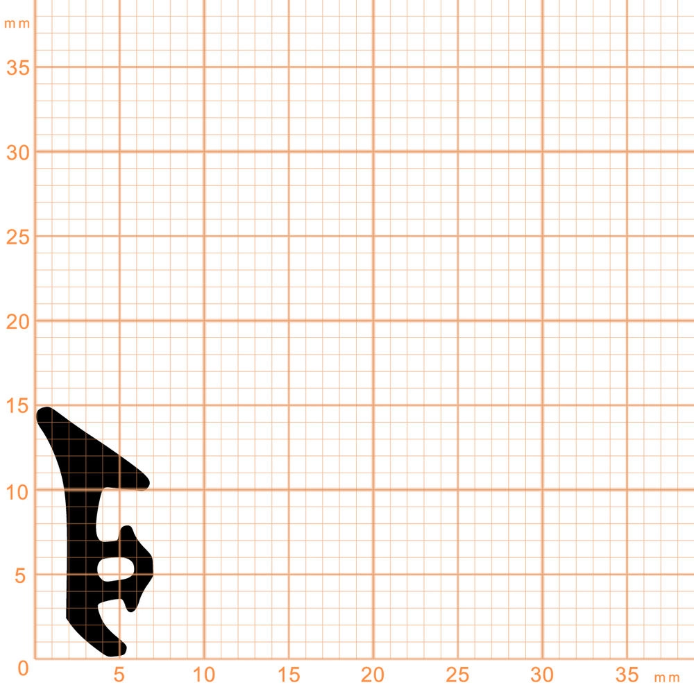 Türrahmen Dichtung - Anschlagdichtung für Fenster mit seitlichem Anschlag | 15 mm Höhe | Farbe: schwarz