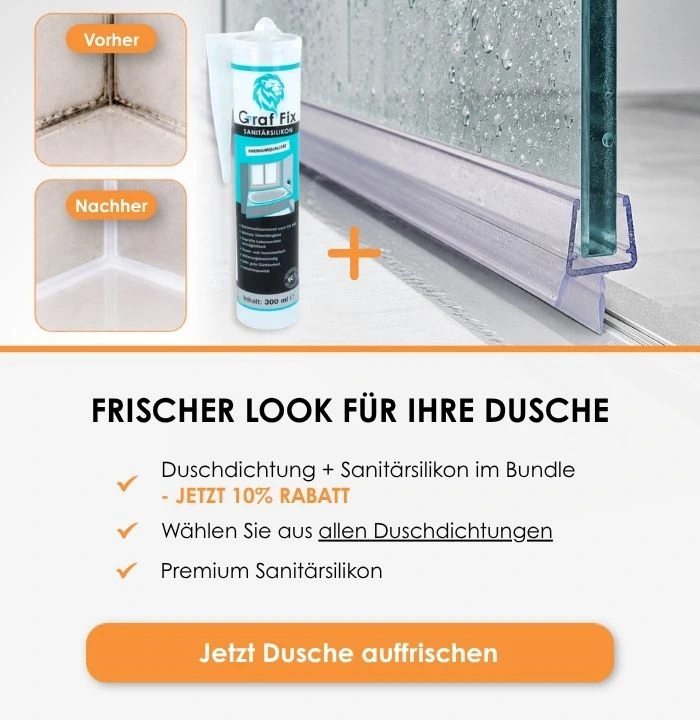 Silikon und Duschdichtung auf einem Bild