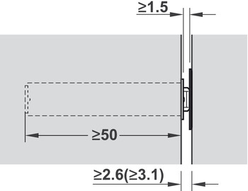 Zubehör Möbeltüren - Blum Druckschnäpper für Öffnungsunterstützung | Tip-On Kurzversion | Farbe: seidenweiß