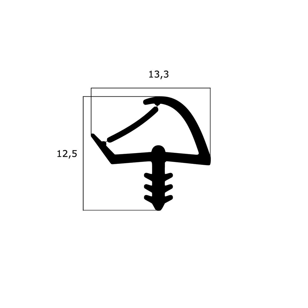 Türrahmen Dichtung - Holzzargendichtung für Holztüren | 12 mm Falzbreite | Farbe: beige