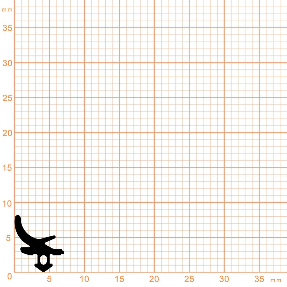 Lippendichtungen - Anschlagdichtung mit Lippe für Kömmerling | 8 mm Höhe | Farbe: weiß