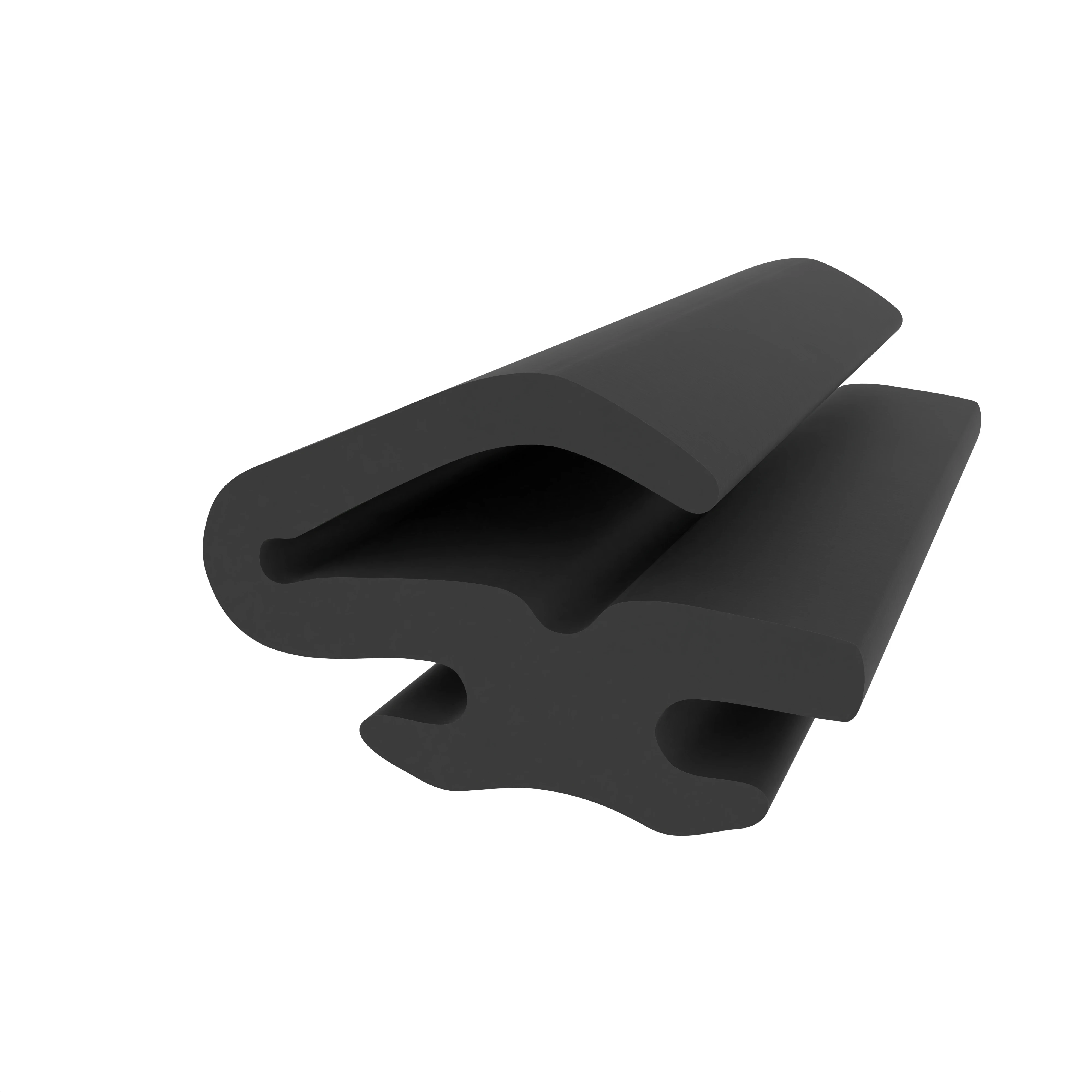Lippendichtungen - Anschlagdichtung mit Lippe und profiliertem Fuß | 9 mm Höhe | Farbe: schwarz