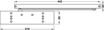 Obentürschließer Dorma TS 92B | Schließkraft: 1–4 nach EN 1154 | Farbe: silber