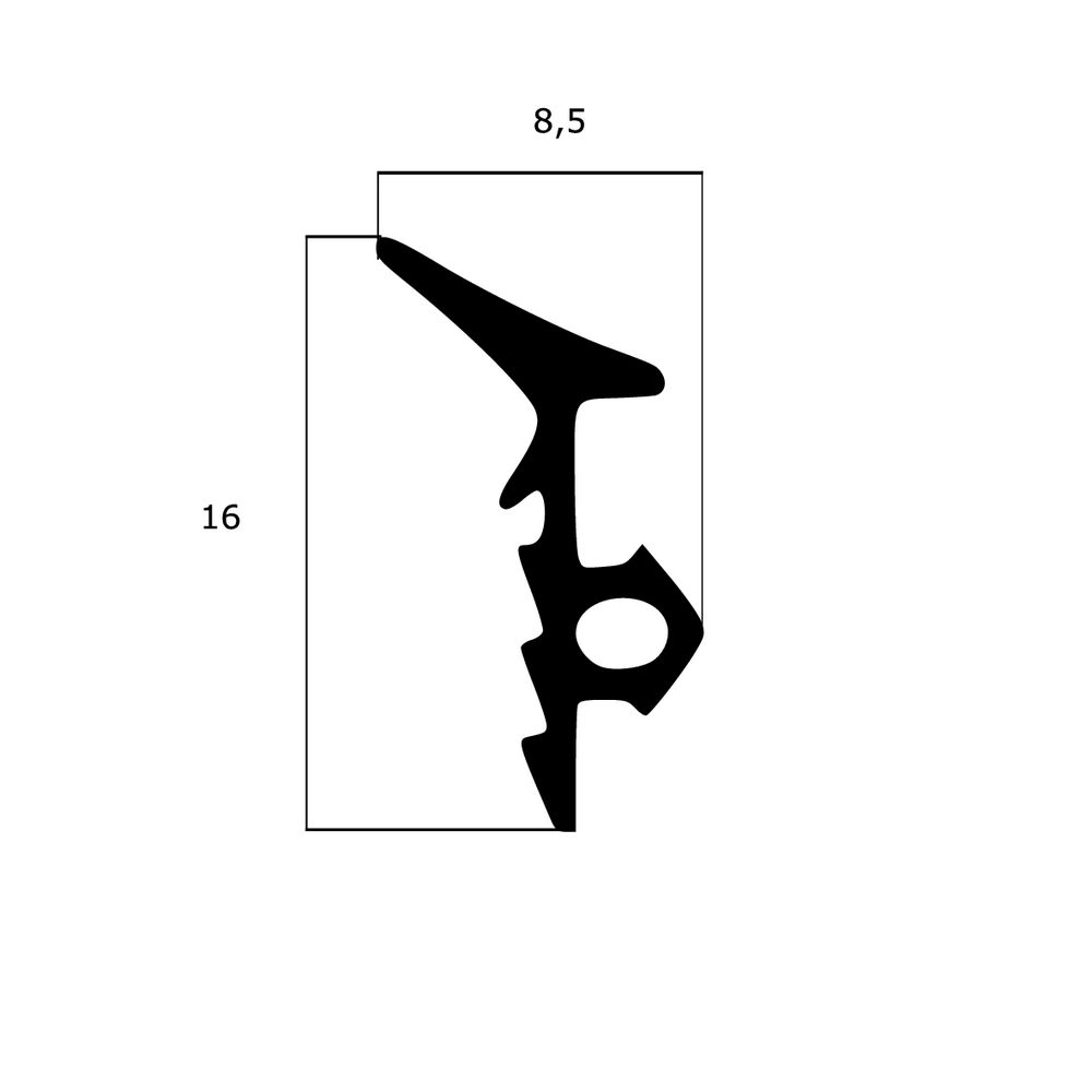 Verglasungsdichtungen - Verglasungsdichtung für Fenster | 8,5 mm Breite | Farbe: schwarz