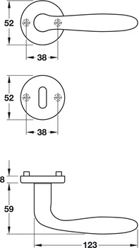 Türdrücker-Garnitur mit Buntbart | Hoppe Verona E1800Z/42KV/42KVS | Farbe: silber