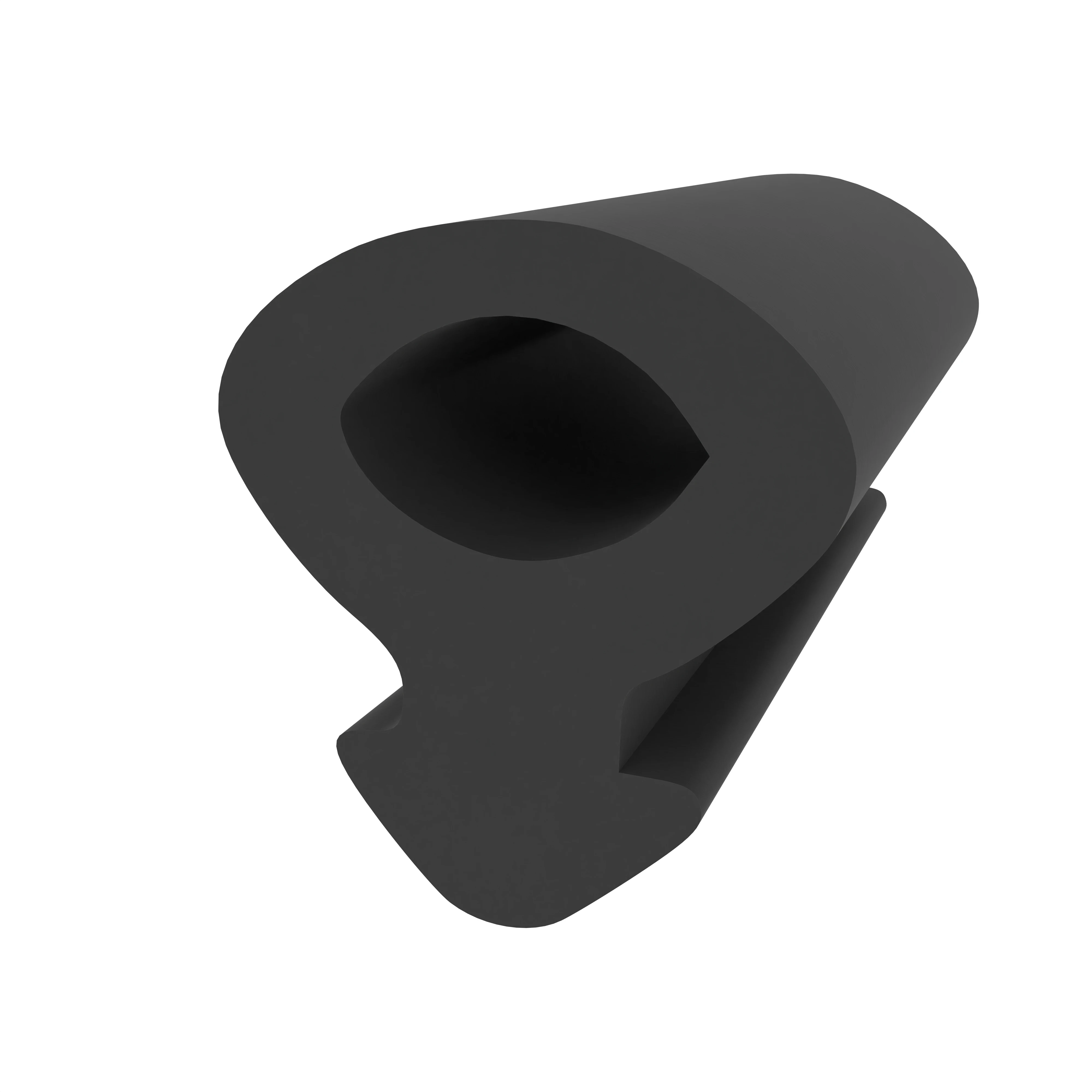 Schlauchdichtungen - Anschlagdichtung mit Schlauch für Fenster | 7 mm Höhe | Farbe: schwarz