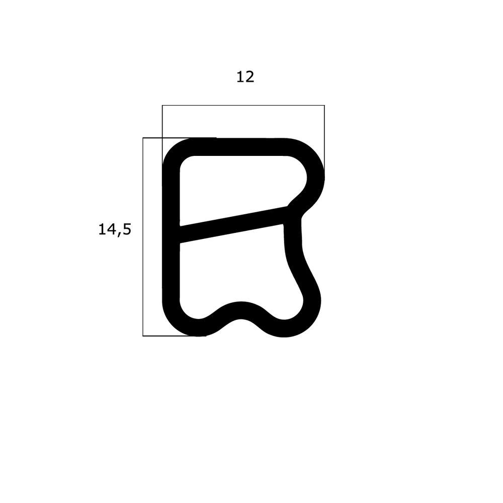Türrahmen Dichtung - Stahlzargendichtung für Metallzargen | 14,5 mm Höhe | Farbe: weiß