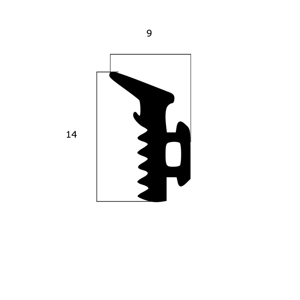 Verglasungsdichtungen - Verglasungsdichtung für Fenster | 9 mm Höhe | Farbe: schwarz
