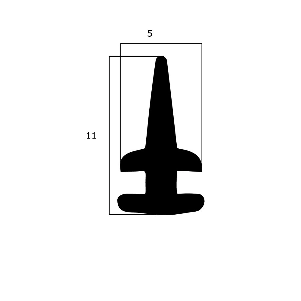 Waagrecht - Wasserabweisprofil für Duschkabinen | Höhe: 11 mm | Farbe: weiß