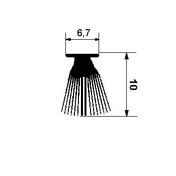 Bürstendichtung für U-Schienen | Breite: 6,7 mm | Farbe: grau