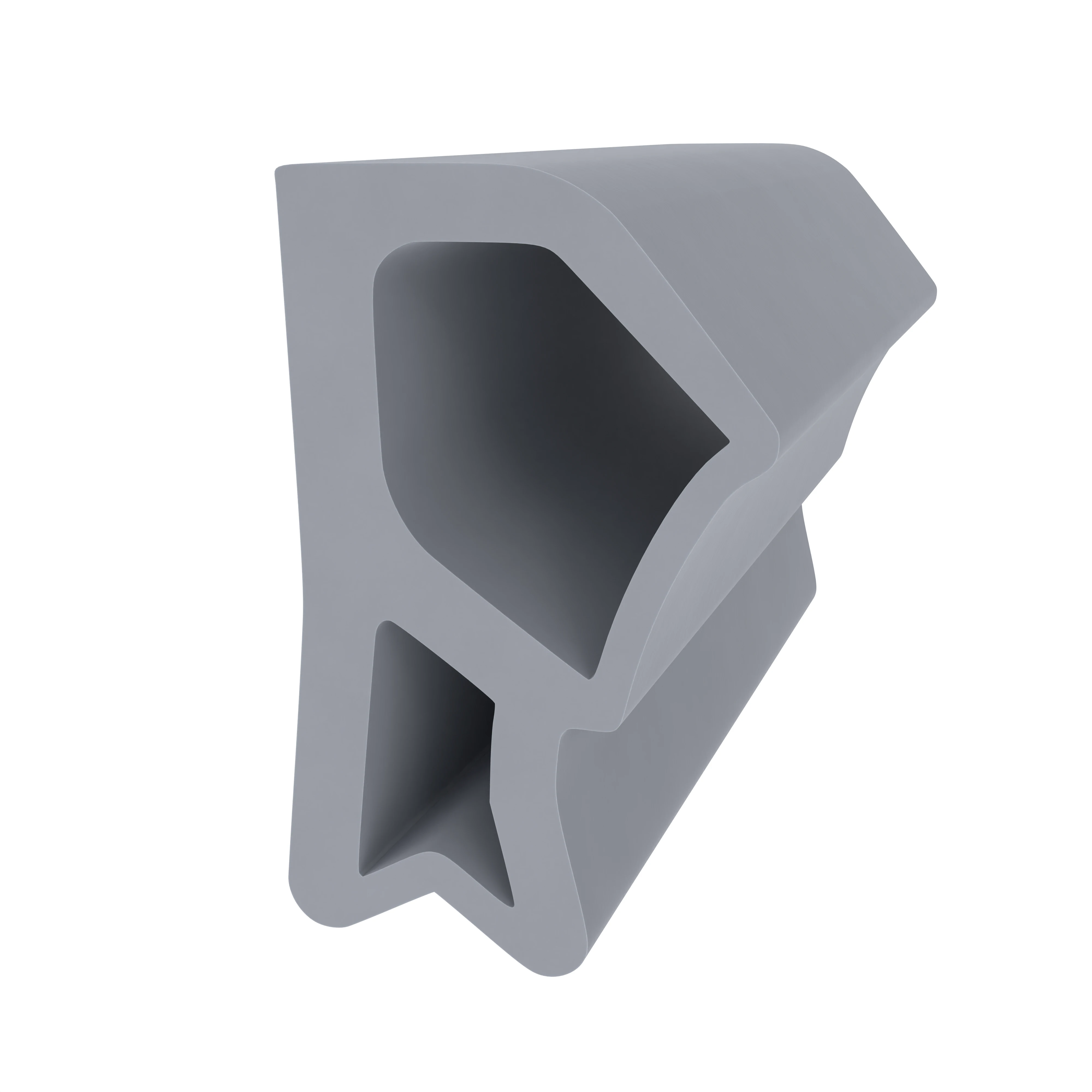 Stahlzargendichtung für seitliche Nut | 23,6 mm Breite | Farbe: grau