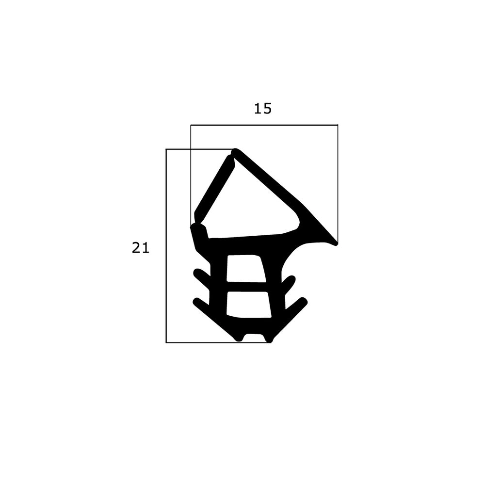 Türrahmen Dichtung - Feuerschutzdichtung für Hörmann T 30 Stahltüren | 15 mm Breite | Farbe: schwarz