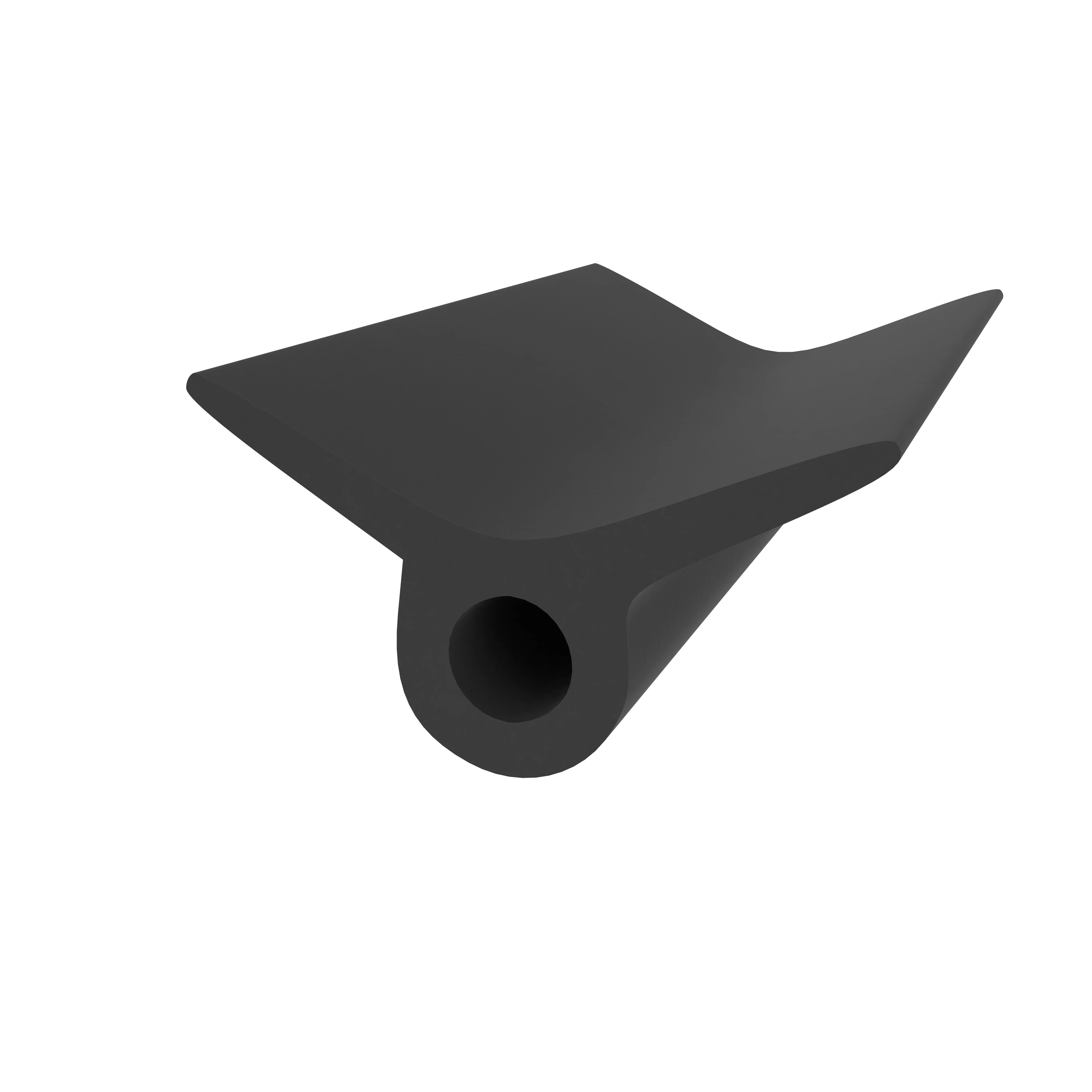 Lippendichtungen - Anschlagdichtung mit Lippe und profiliertem Fuß | 12 mm Breite | Farbe: schwarz