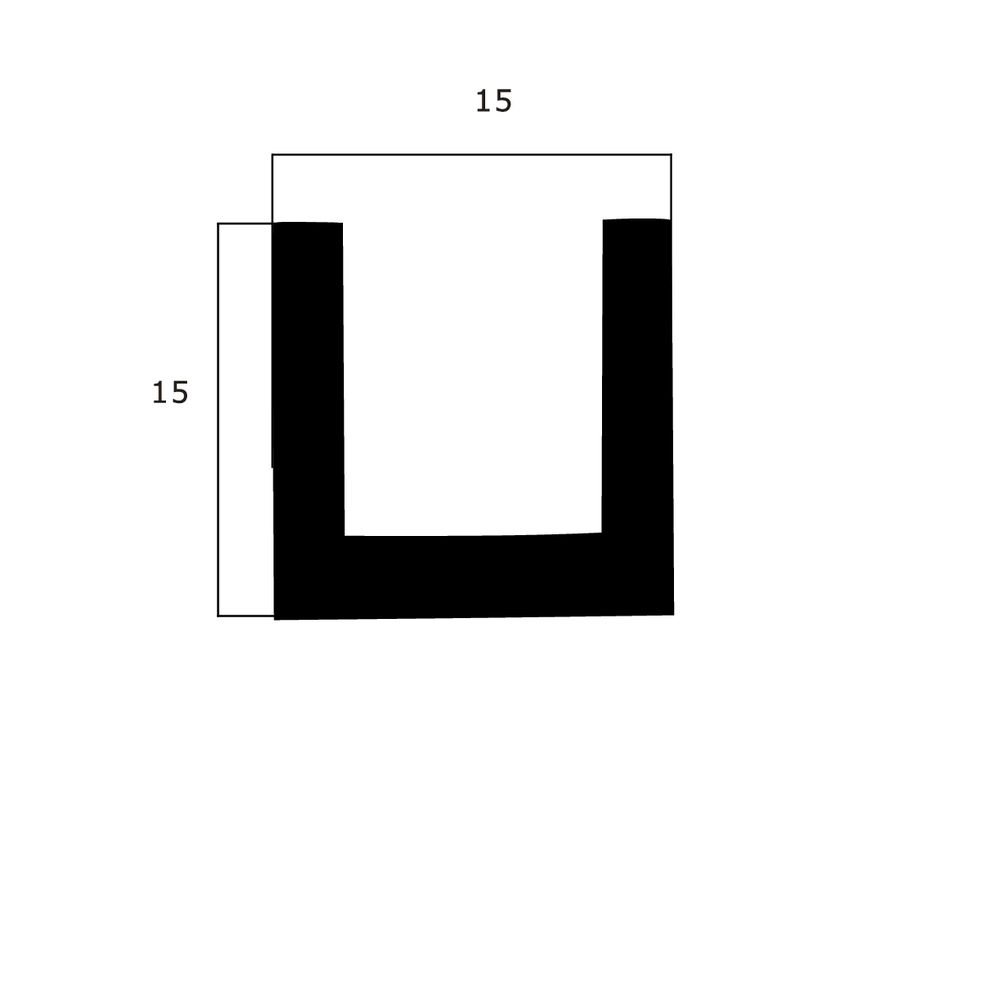 Kantenschutz - Kantenschutzprofil | Höhe: 15 mm | Farbe: schwarz
