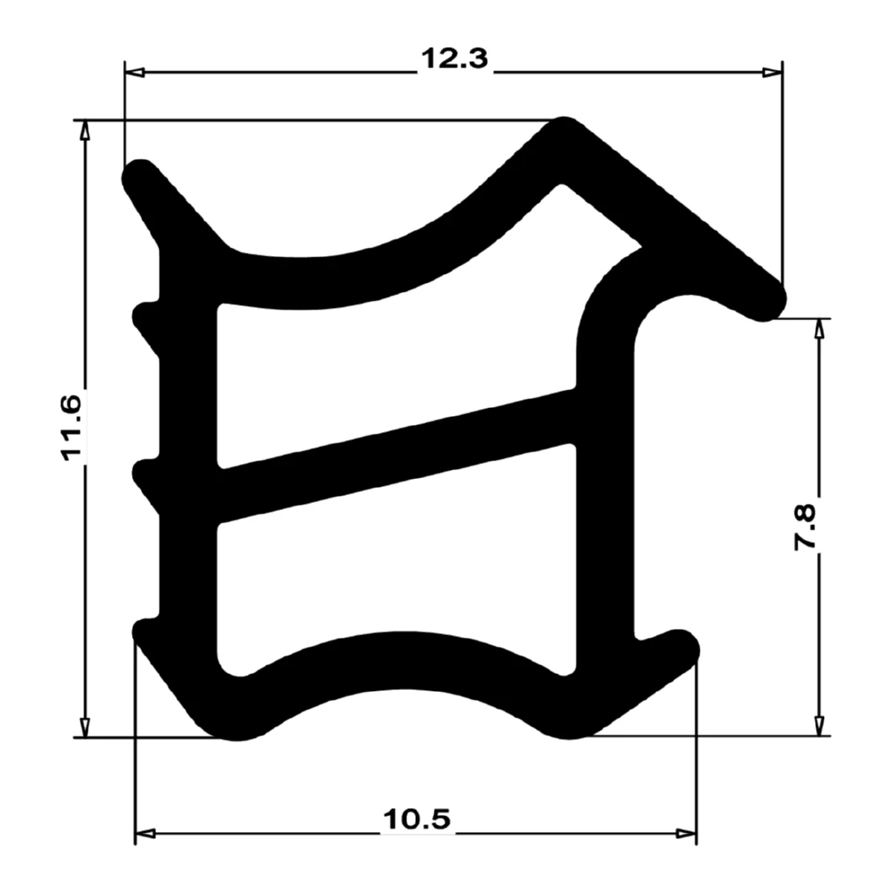 Stahlzargendichtung für Stahlrahmen | 12 mm Höhe | Farbe: weiß