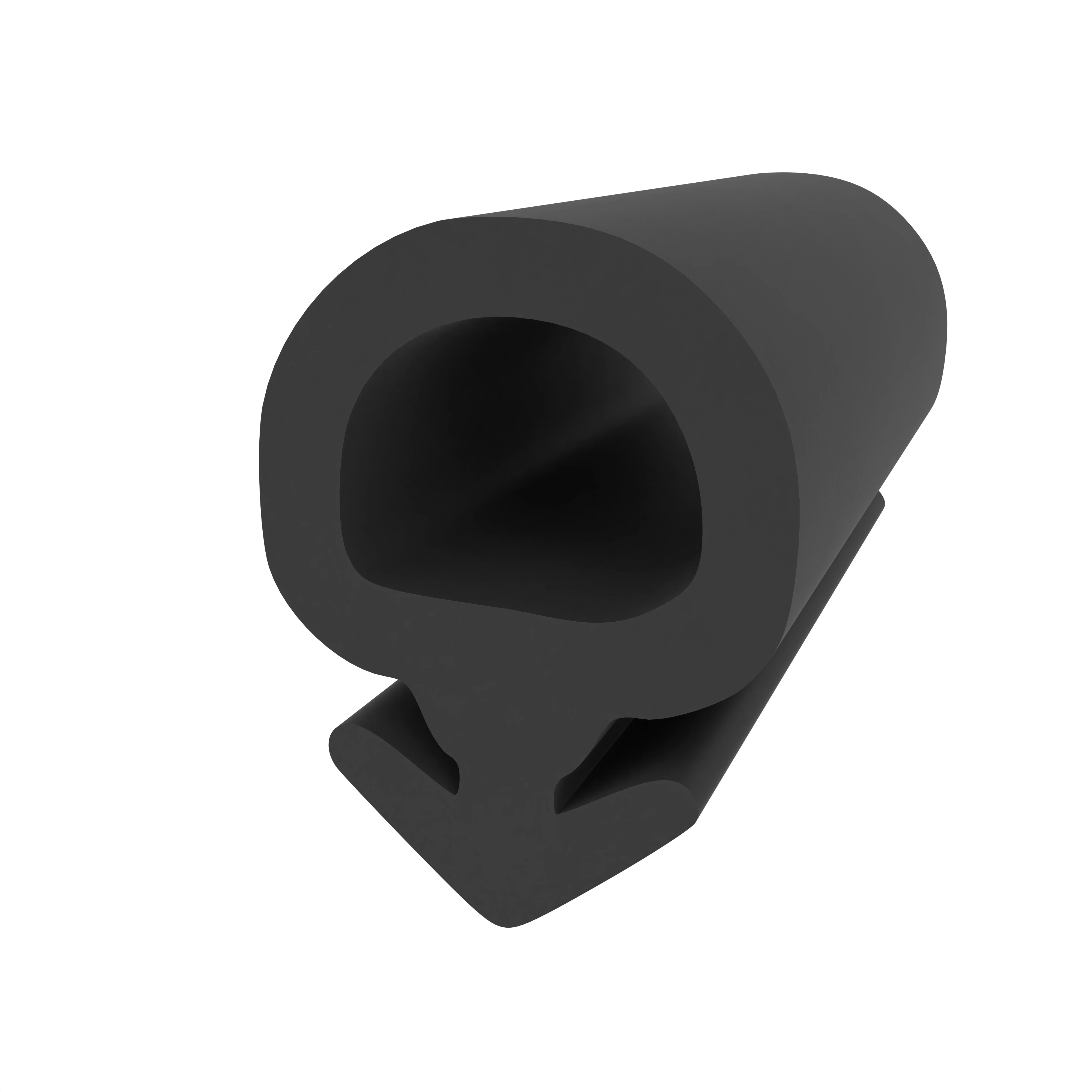 Anschlagdichtung mit Schlauch | 12 mm Höhe | Farbe: schwarz 
