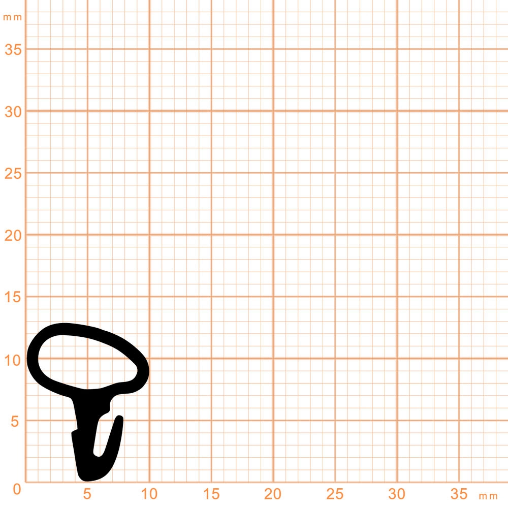 Schlauchdichtungen - Anschlagdichtung mit Schlauch | 13 mm Höhe | Farbe: schwarz