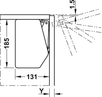 Beschläge - Häfele Hochklappbeschlag Free flap 3.15 | Modell F | Farbe: grau
