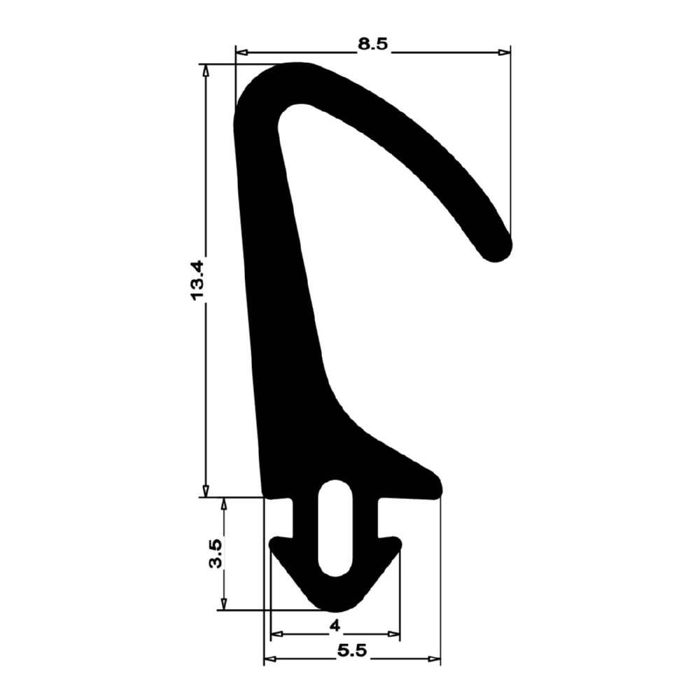 Mitteldichtung für Holzfenster | 16 mm Höhe | Farbe: schwarz