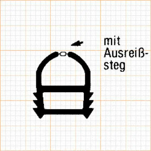 Türrahmen Dichtung - Stahlzargendichtung für Stahlprofile | 12 mm Breite | Farbe: grau