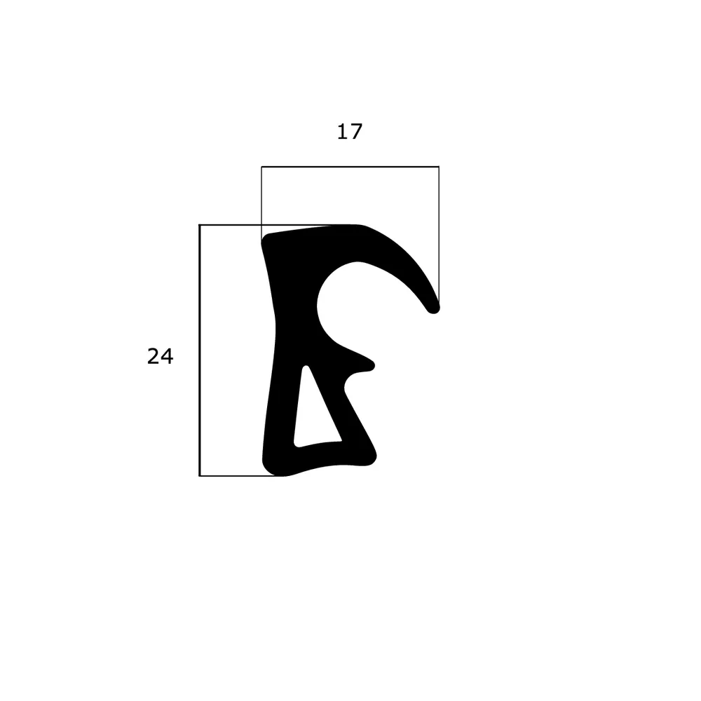 Türrahmen Dichtung - Stahlzargendichtung für Stahlzargen | 17 mm Breite | Farbe: grau