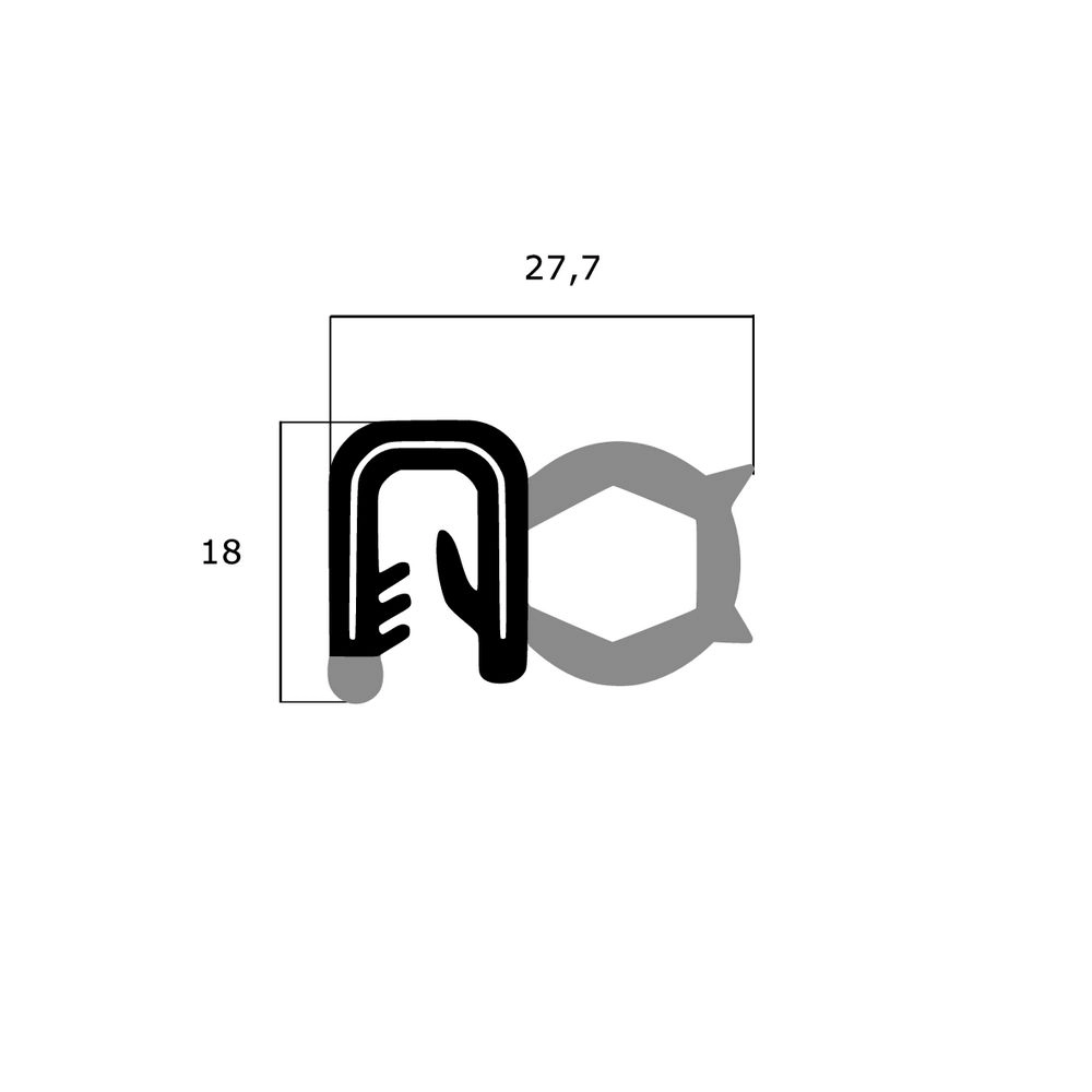 Kantenschutz Dichtprofile - Kantenschutz | Klemmbereich 3-5 mm | Farbe: schwarz