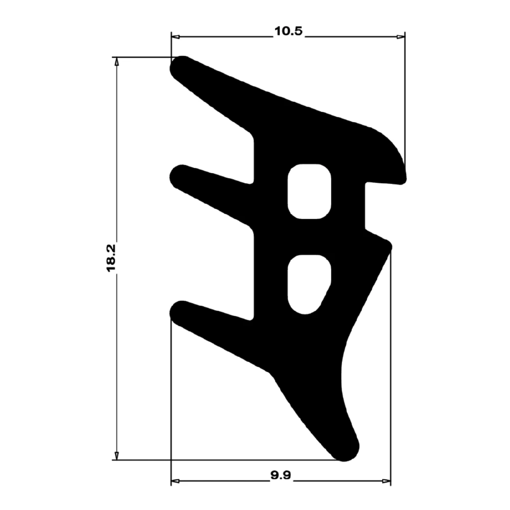 Verglasungsdichtung für Fenster | 11 mm Breite | Farbe: schwarz