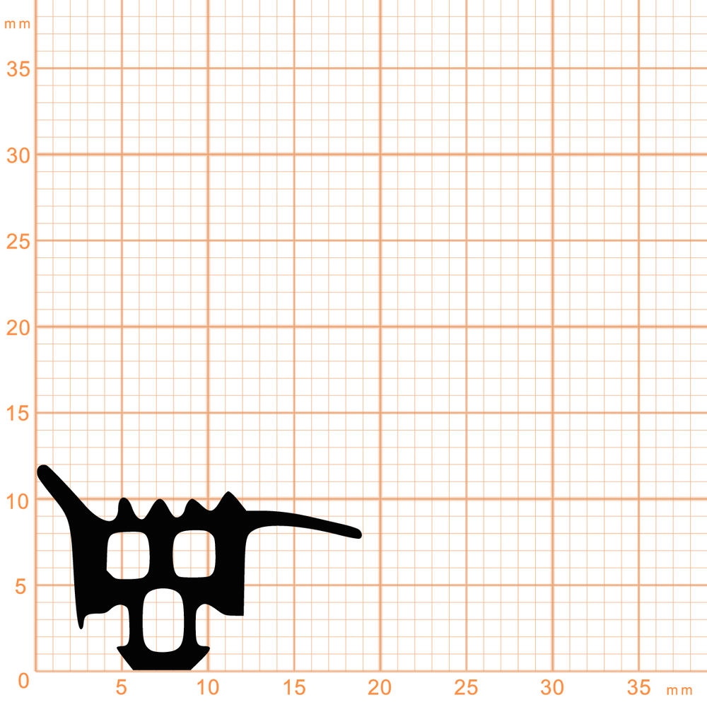 Verglasungsdichtungen - Verglasungsdichtung für Schüco Fenster | 19 mm Breite | Farbe: schwarz