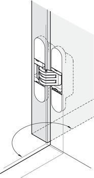Scharniere - Scharnier für Holzdicken ab 18 mm für unsichtbaren Anschlag in schwarz