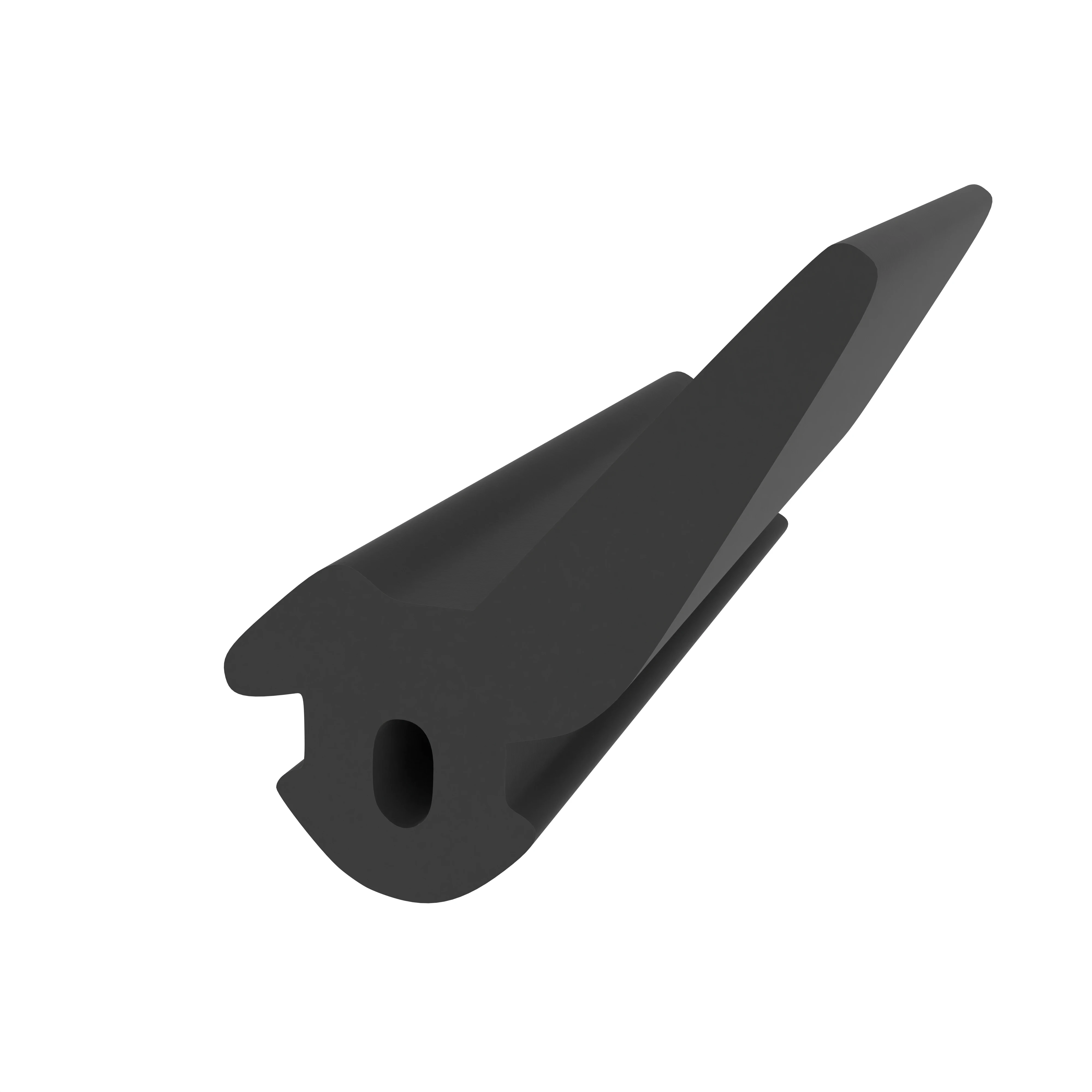 Anschlagdichtung mit Lippe und profiliertem Fuß | 13 mm Höhe | Farbe: schwarz 