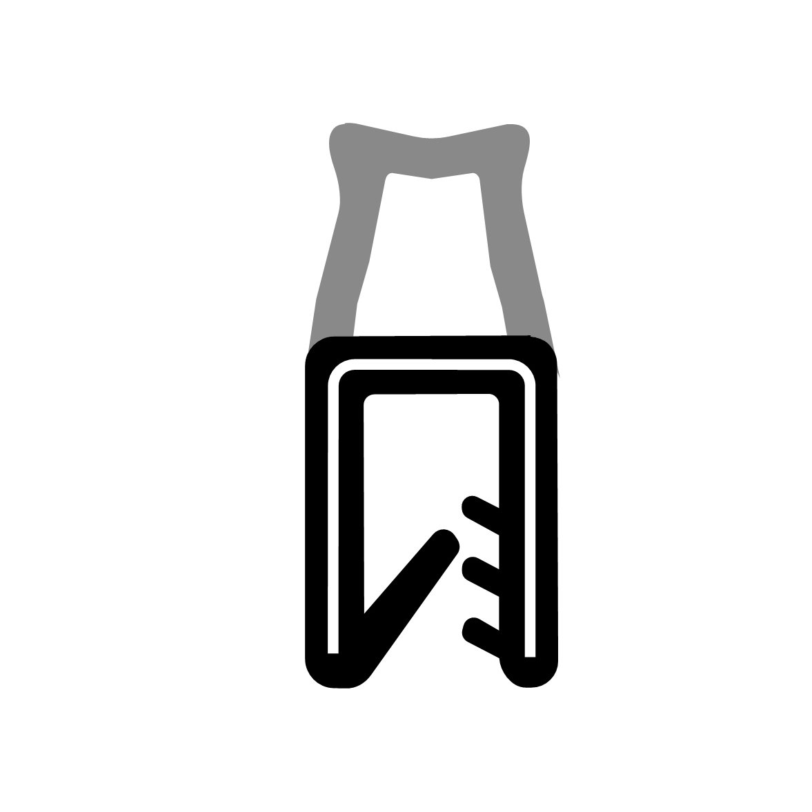 Kantenschutz Dichtprofile - Kantenschutzprofil | Klemmbereich: 1-3 mm | Farbe: schwarz