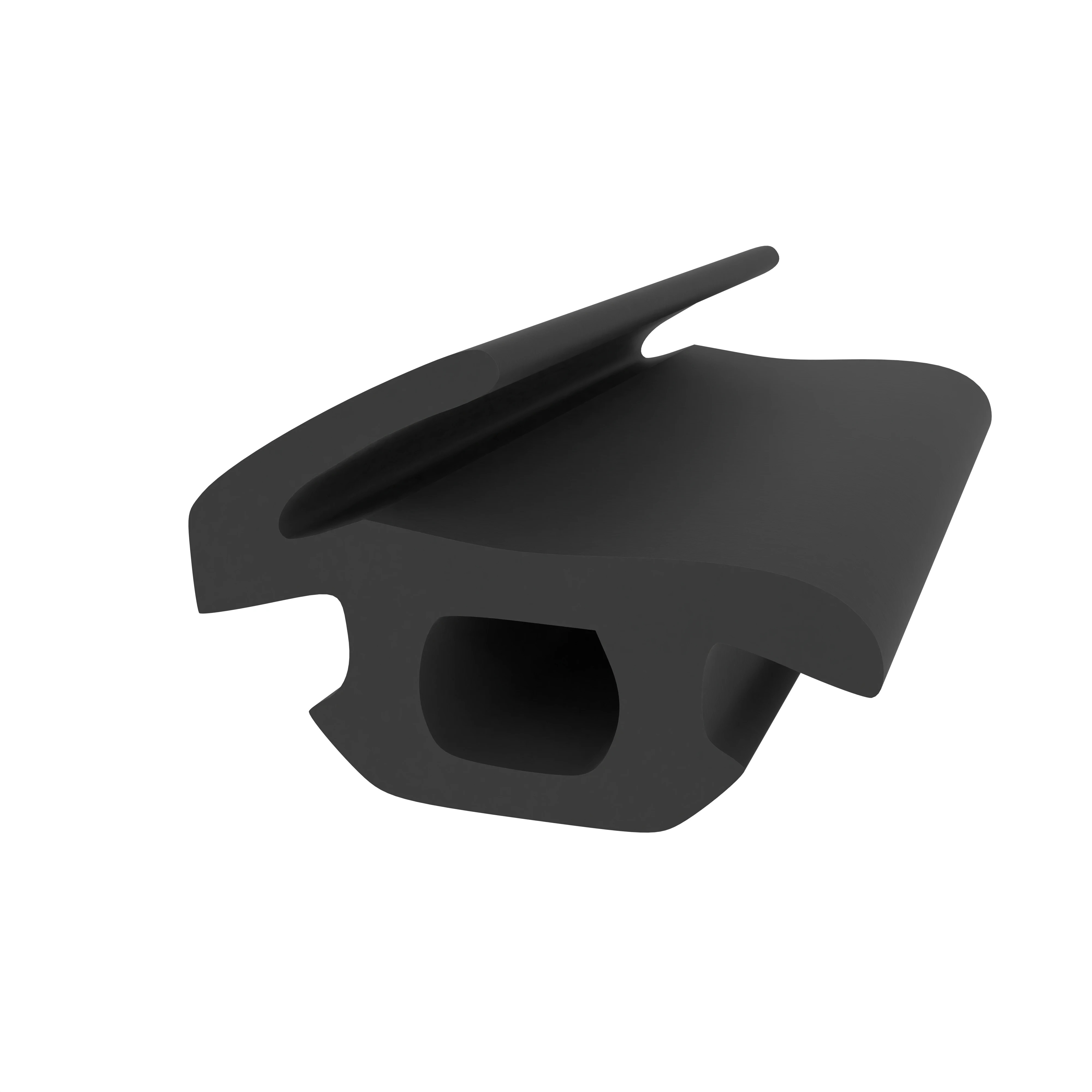 Lippendichtungen - Anschlagdichtung mit Lippe und profiliertem Fuß | 10 mm Breite | Farbe: schwarz