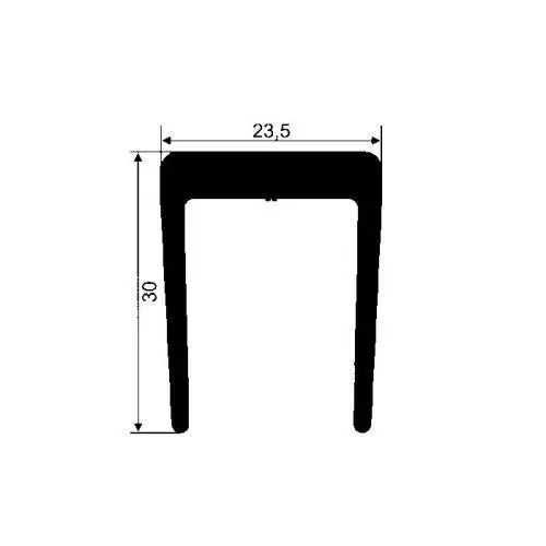 Kühlschrankdichtung Meterware | 30 mm Höhe | Farbe: schwarz