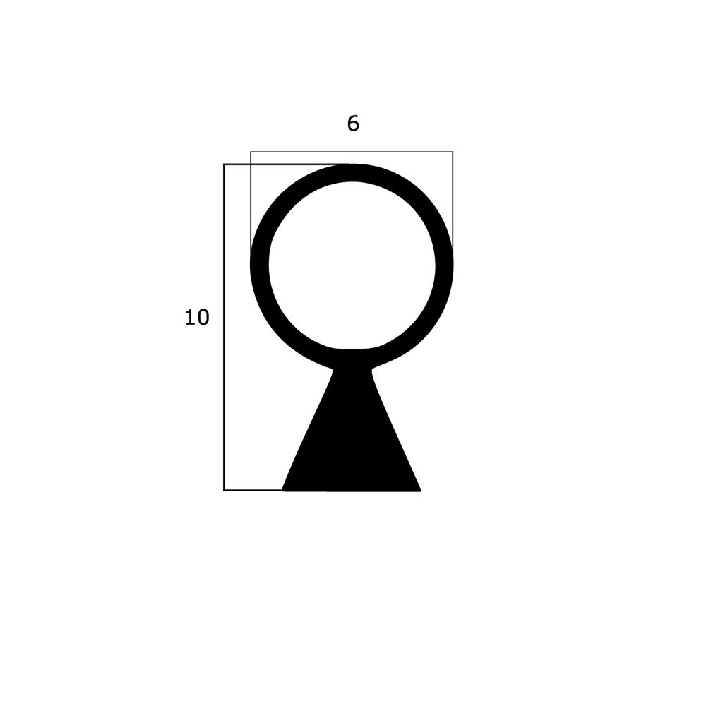 Türrahmen Dichtung - Schlauchdichtung für Holzfenster und -türen | 6 mm Durchmesser | Farbe: weiß