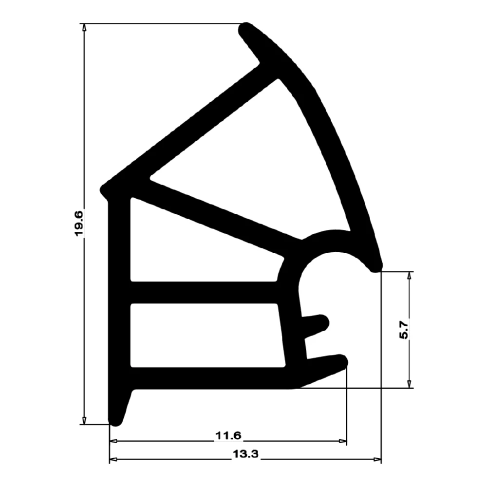 Stahlzargendichtung für Stahlprofile | 15 mm Breite | Farbe: grau
