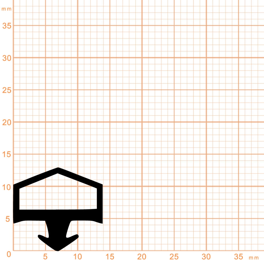 Schlauchdichtungen - Lippendichtung für Tore und Systemtüren | Höhe: 13 mm | Farbe: schwarz