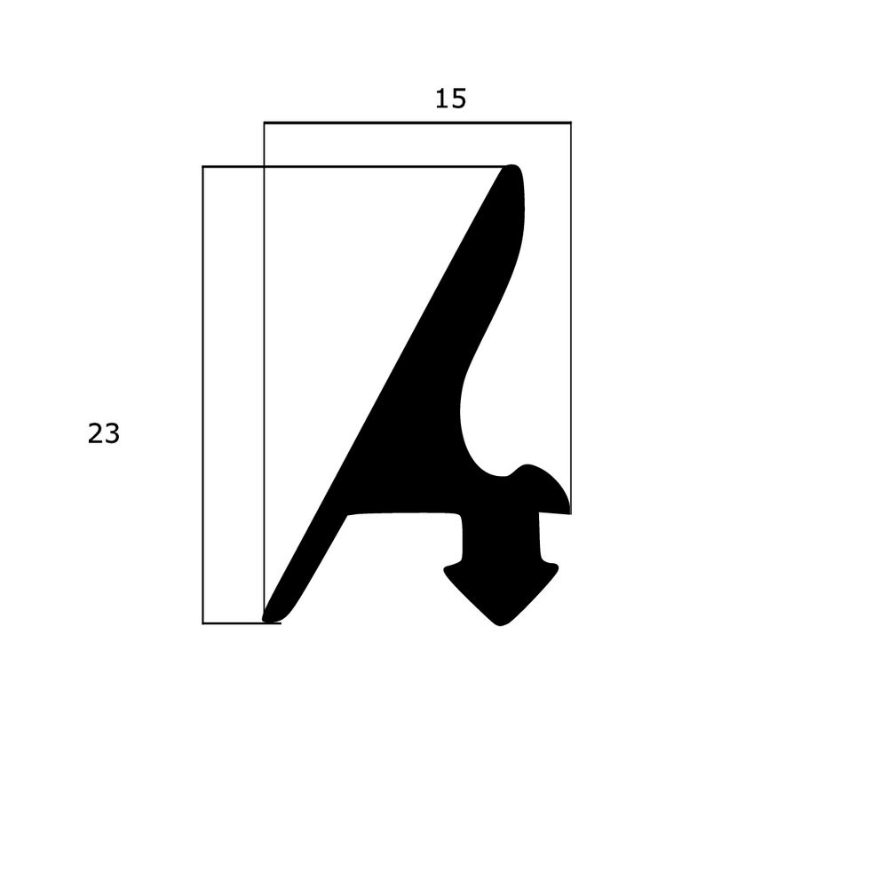 Mitteldichtungen - Mitteldichtung für Metall- und Alufenster | 23 mm Höhe | Farbe: schwarz