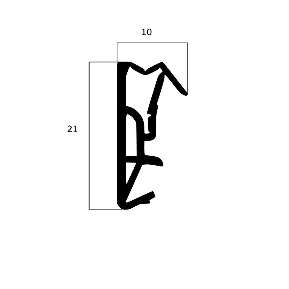 Flügelfalzdichtungen - Flügelfalzdichtung für Holzfenster und -türen | 14,5 mm Falzhöhe | Farbe: schwarz